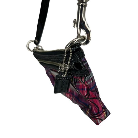 Coach purse Poppy Signature Pink plaid large wristlet bag - Picture 6 of 15